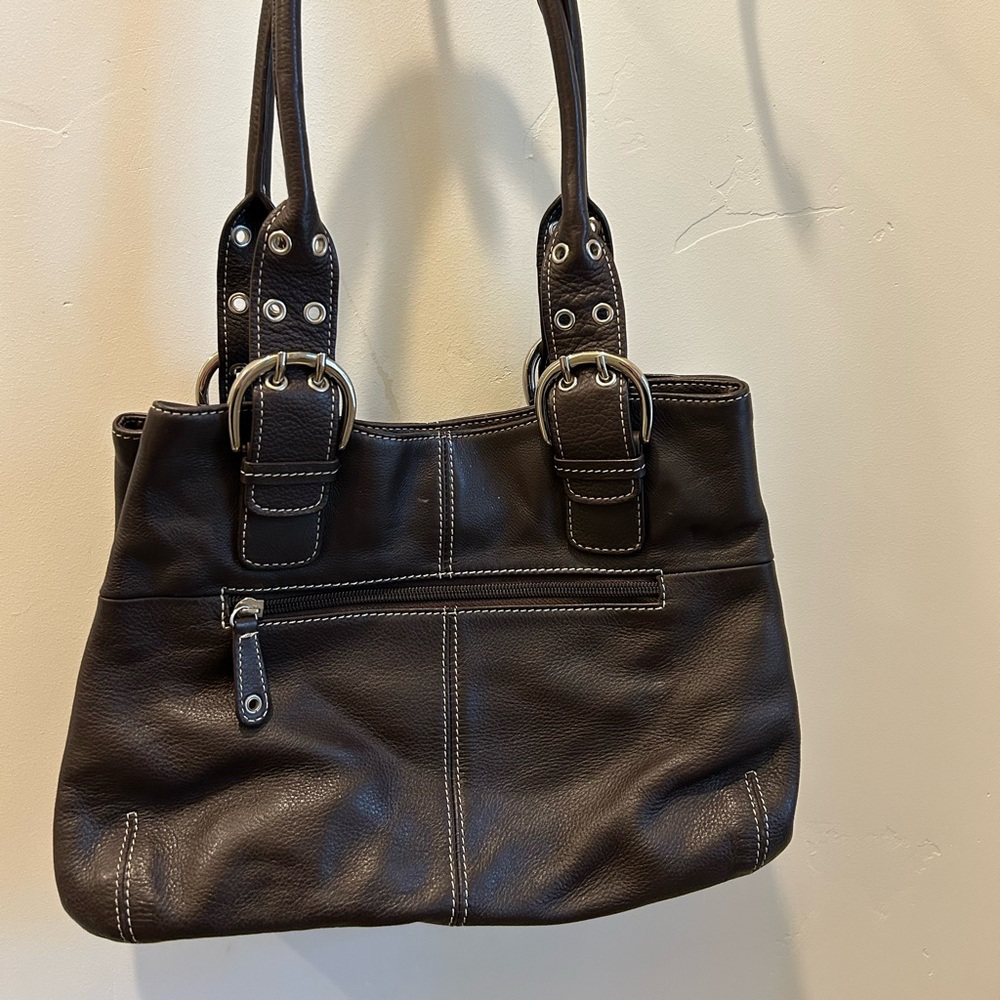 Tignanello Dark Brown Leather Shoulder Bag